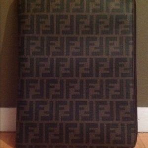 FENDI Zucca Canvas Leather Portfolio